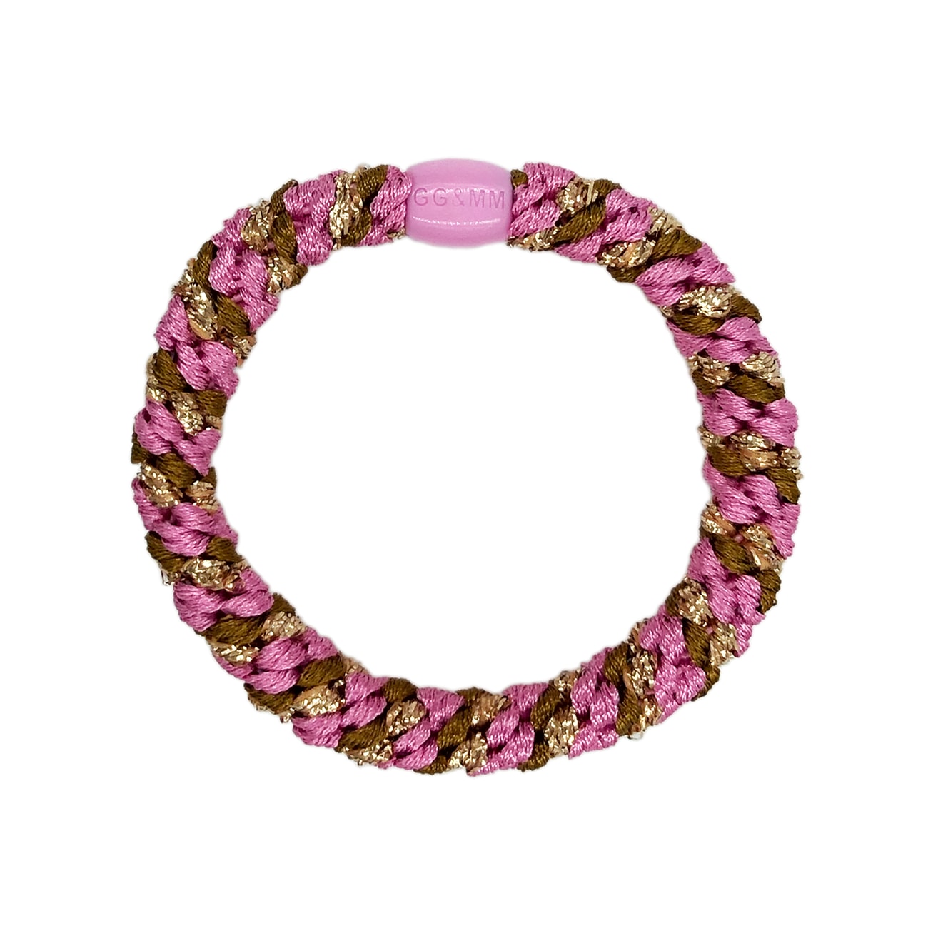 Flettet Hårelastik - Multi Pink, Brown Metallic