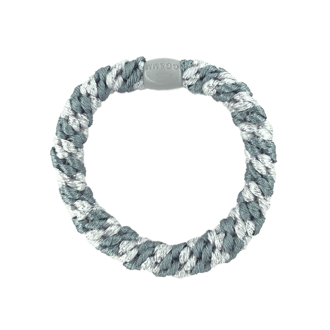 Flettet Hårelastik - Multi Grey, Blue & Silver Glitter