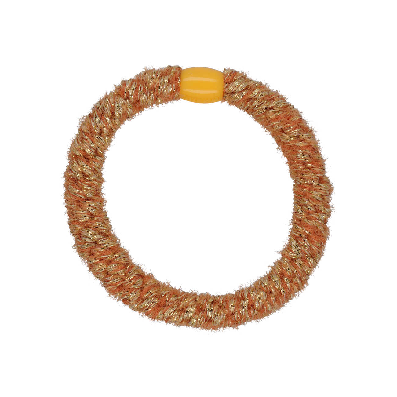 Flettet Hårelastik - Fluffy Orange & Gold