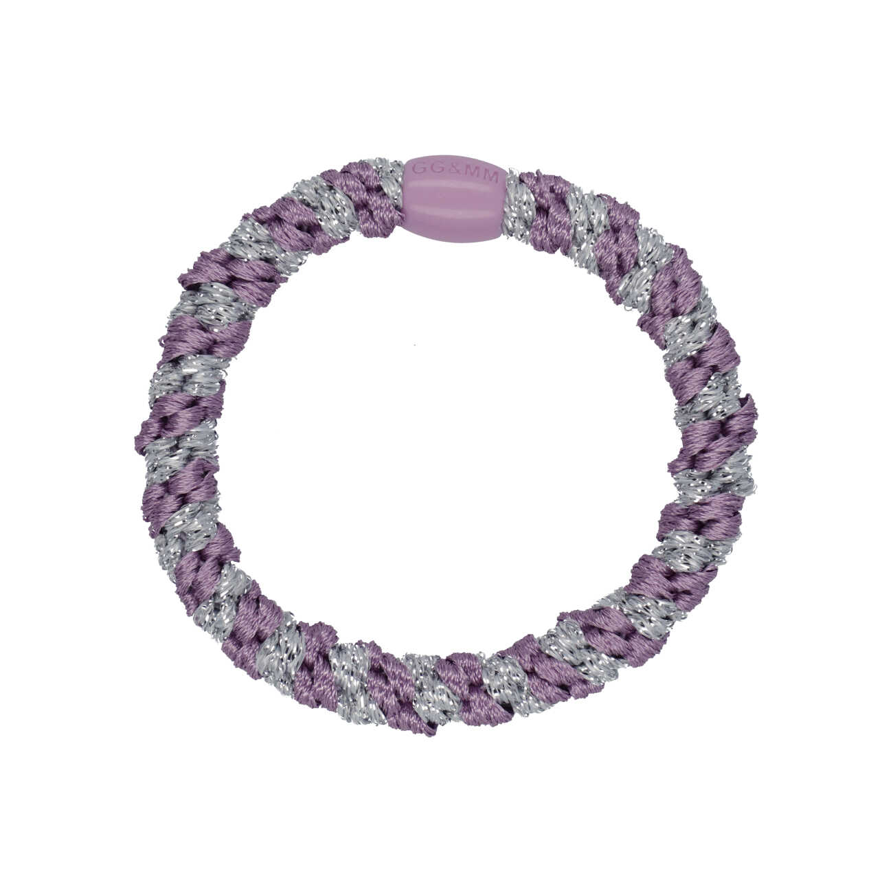 Flettet Hårelastik - Multi Purple, Silver & glitter