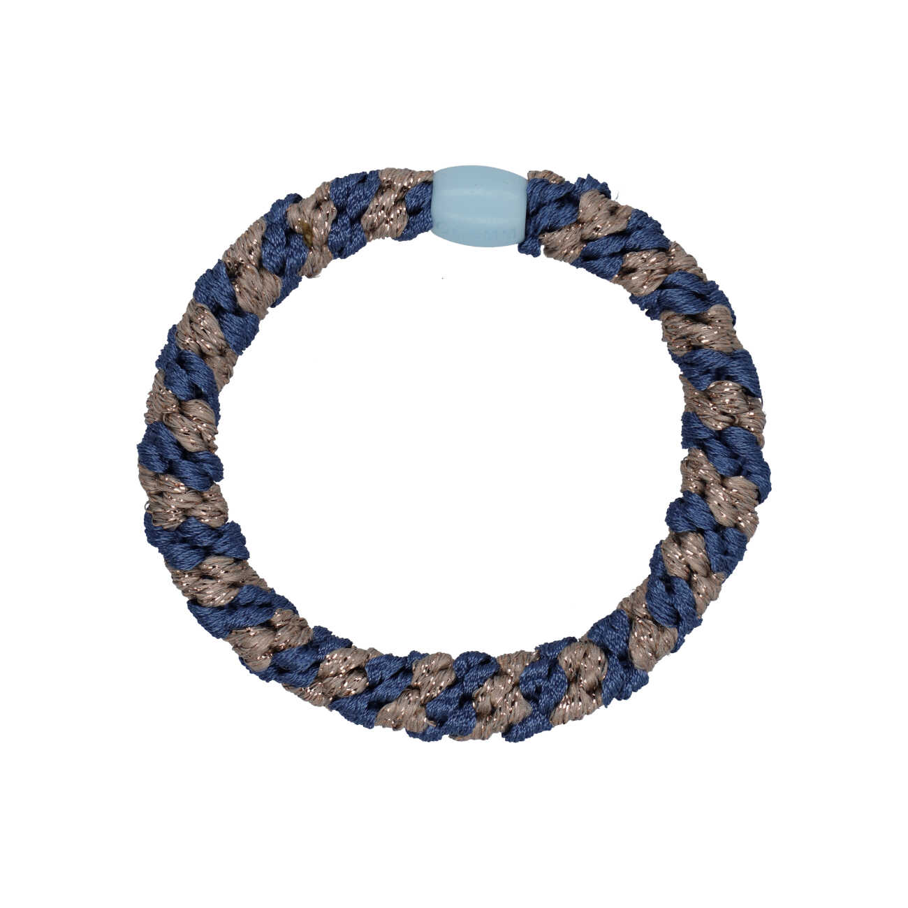 Flettet Hårelastik - Multi Blue, Rose Glitter