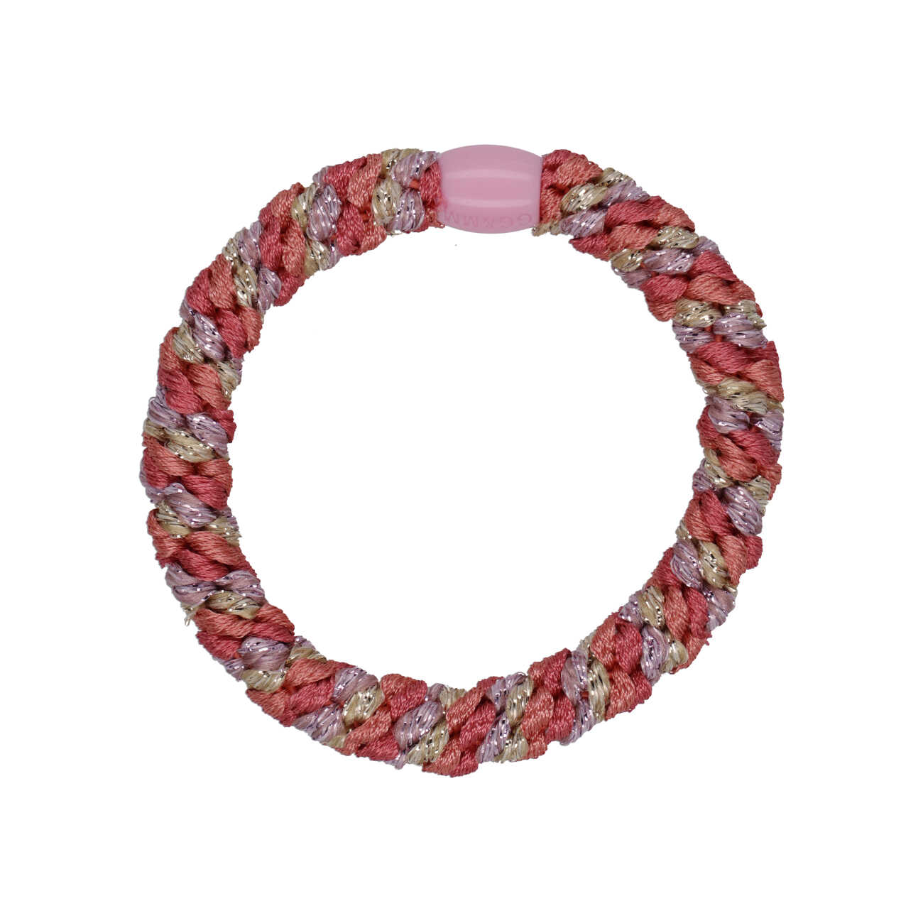 Flettet Hårelastik - Multi Pink Rainbow