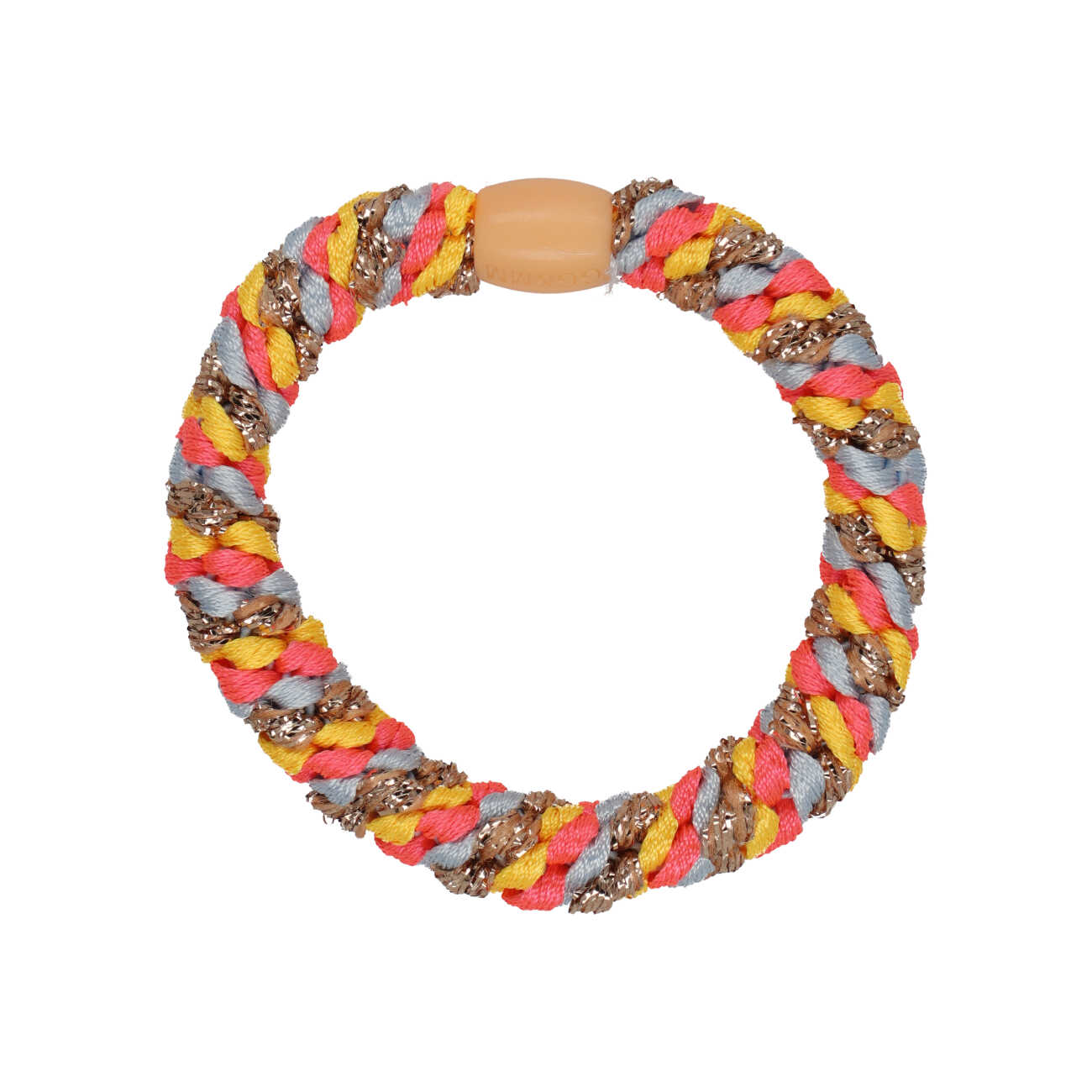 Flettet Hårelastik - Multi Pink, Orange, Blue & Glitter