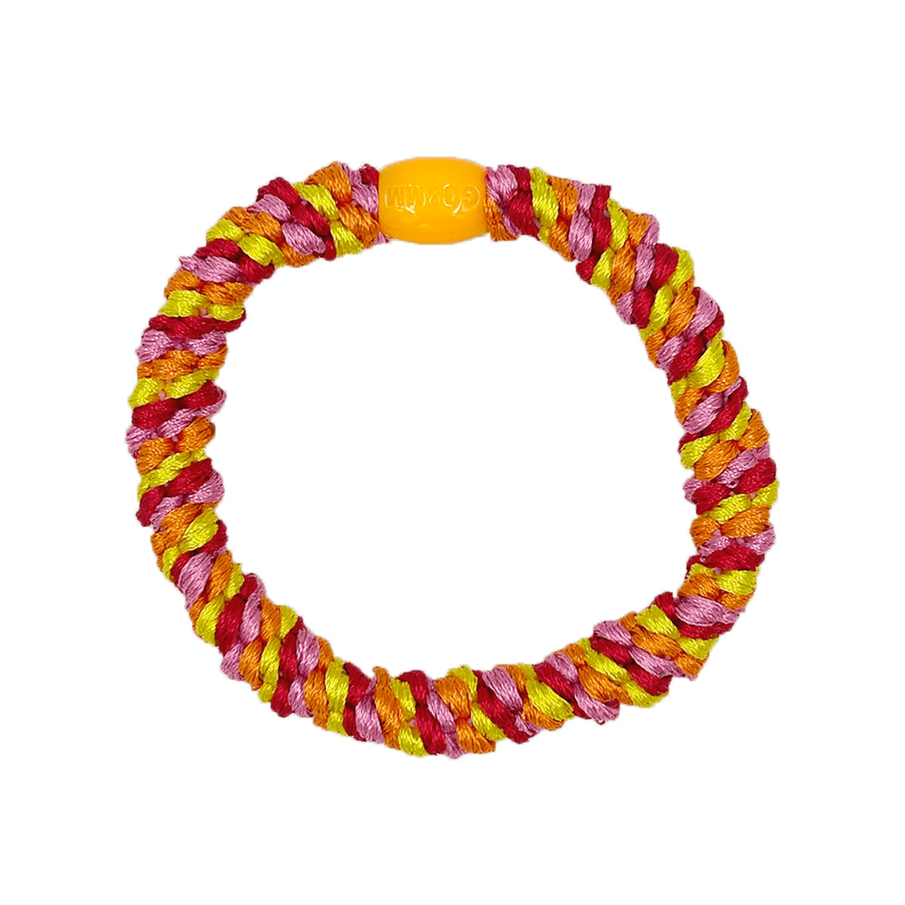Flettet Hårelastik - Multi Pink, Orange, Rød, Lyserød