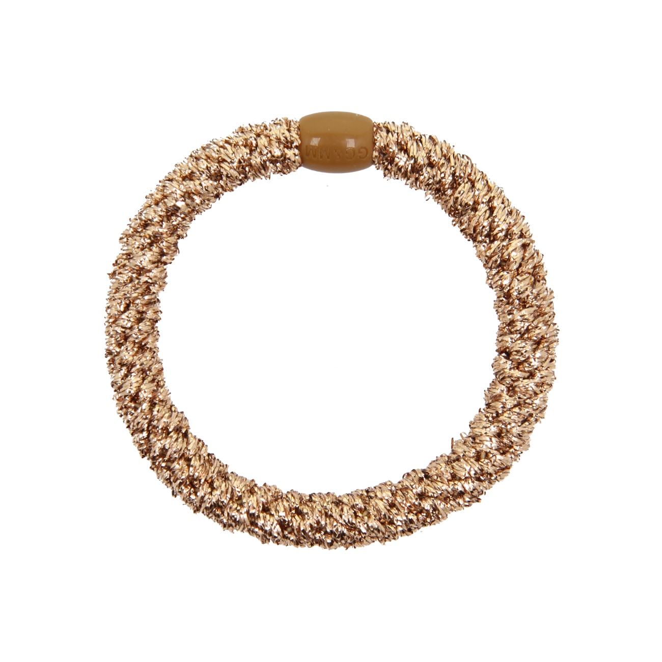 Flettet Hårelastik - Glitter Kobber