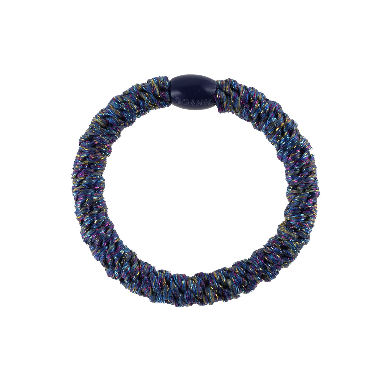 Flettet Hårelastik - Glitter blå regnbue