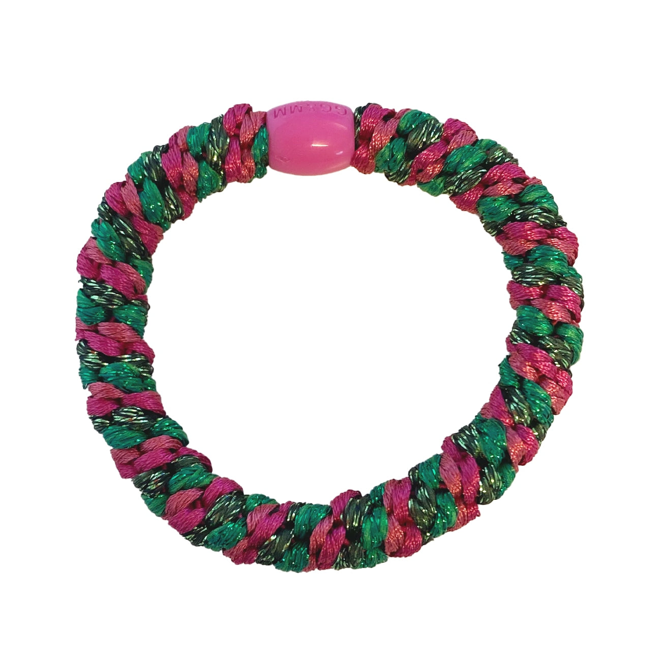 Flettet Hårelastik - Multi Grøn, Pink
