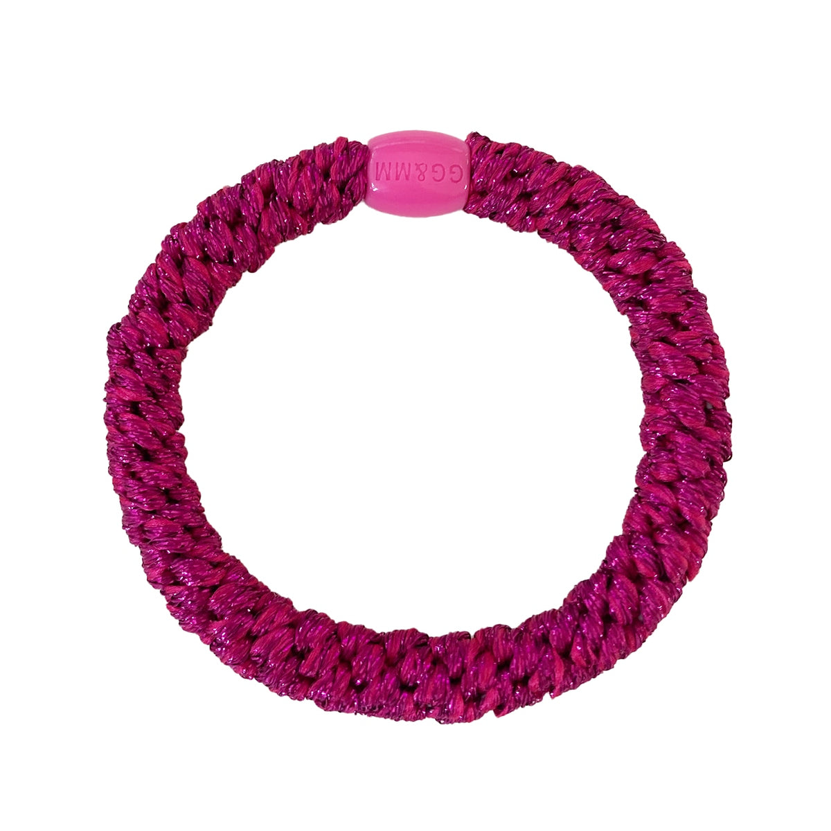 Flettet Hårelastik - Cerise Glitter