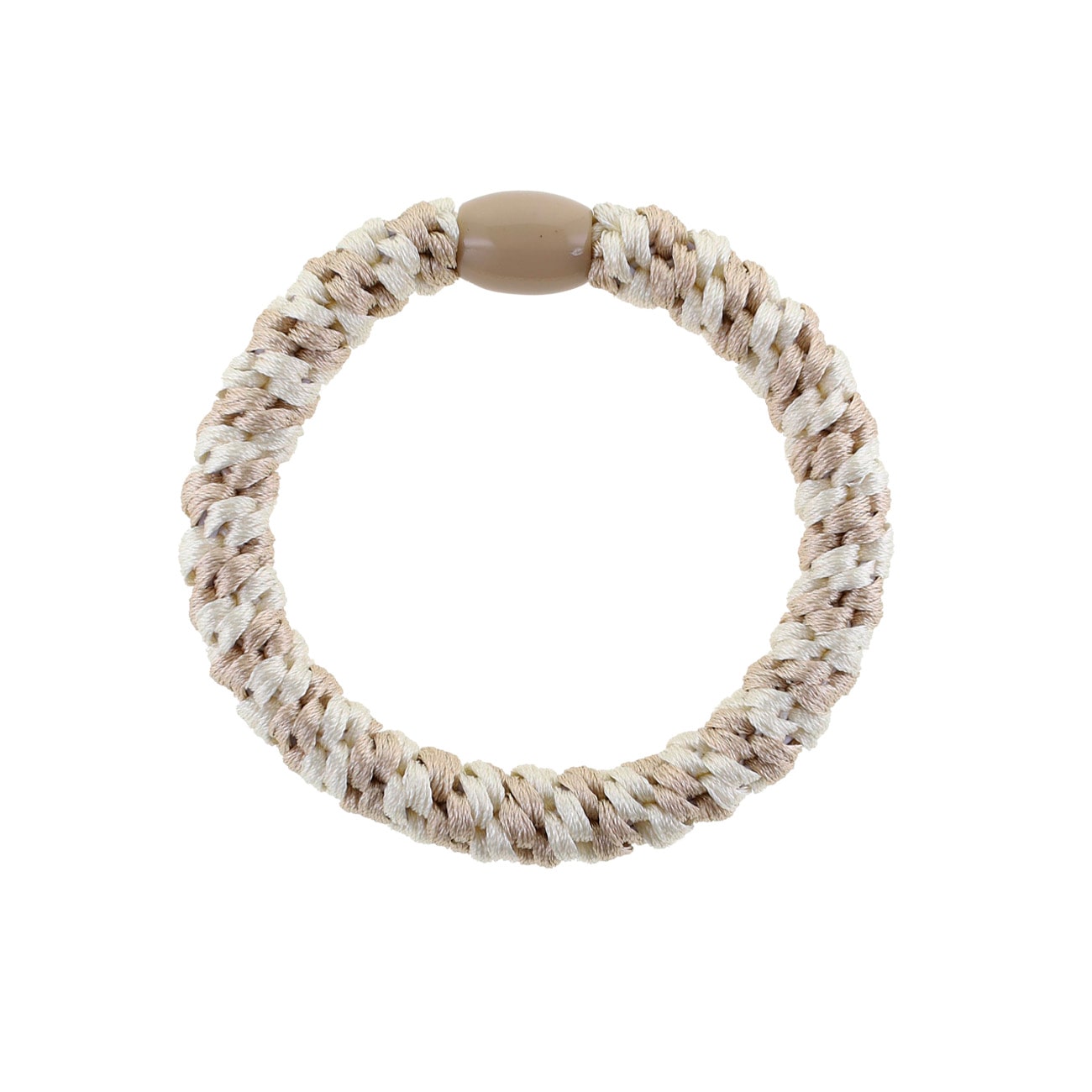 Flettet Hårelastik - Sand/Hvid