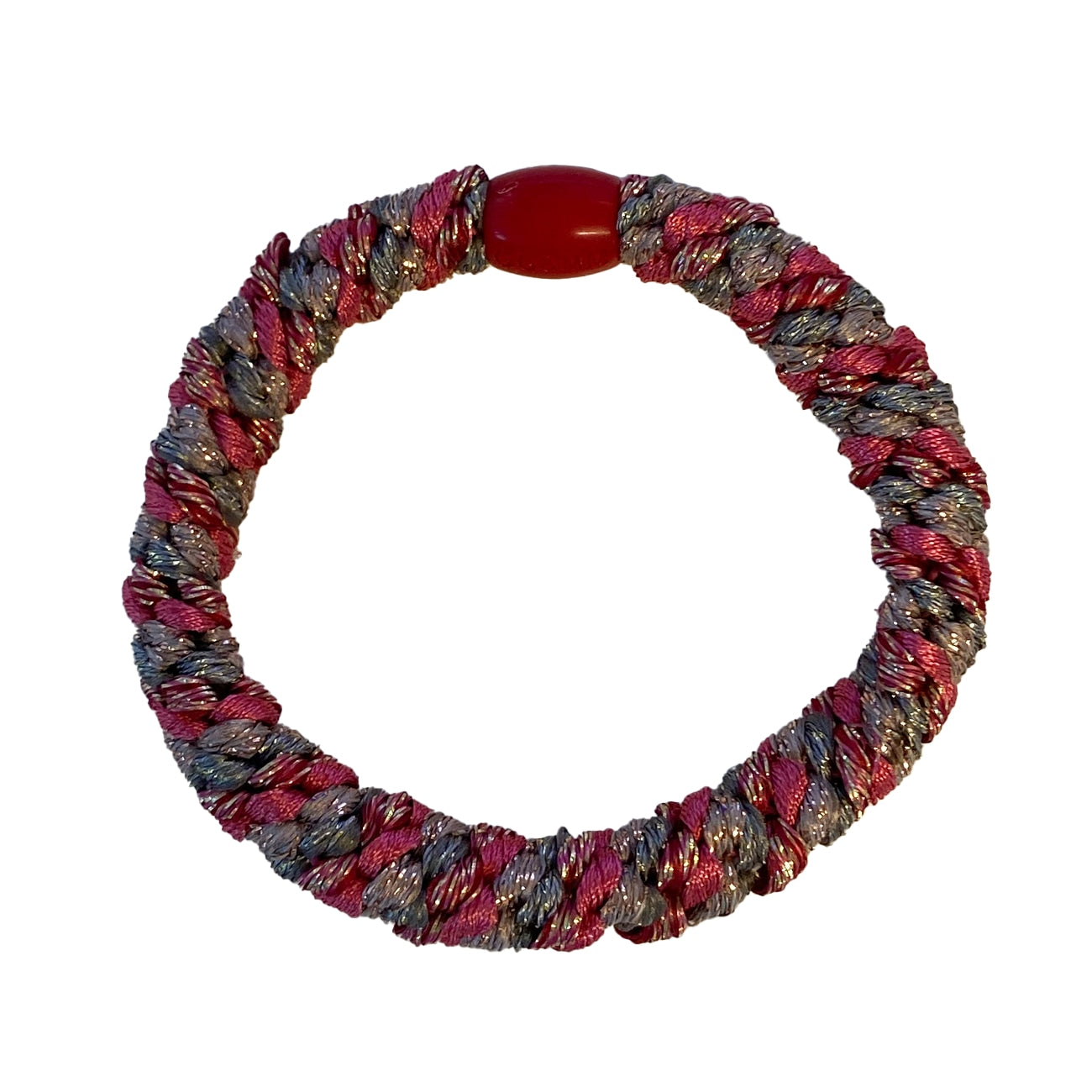 Flettet Hårelastik - Rød, Brun, Glimmer