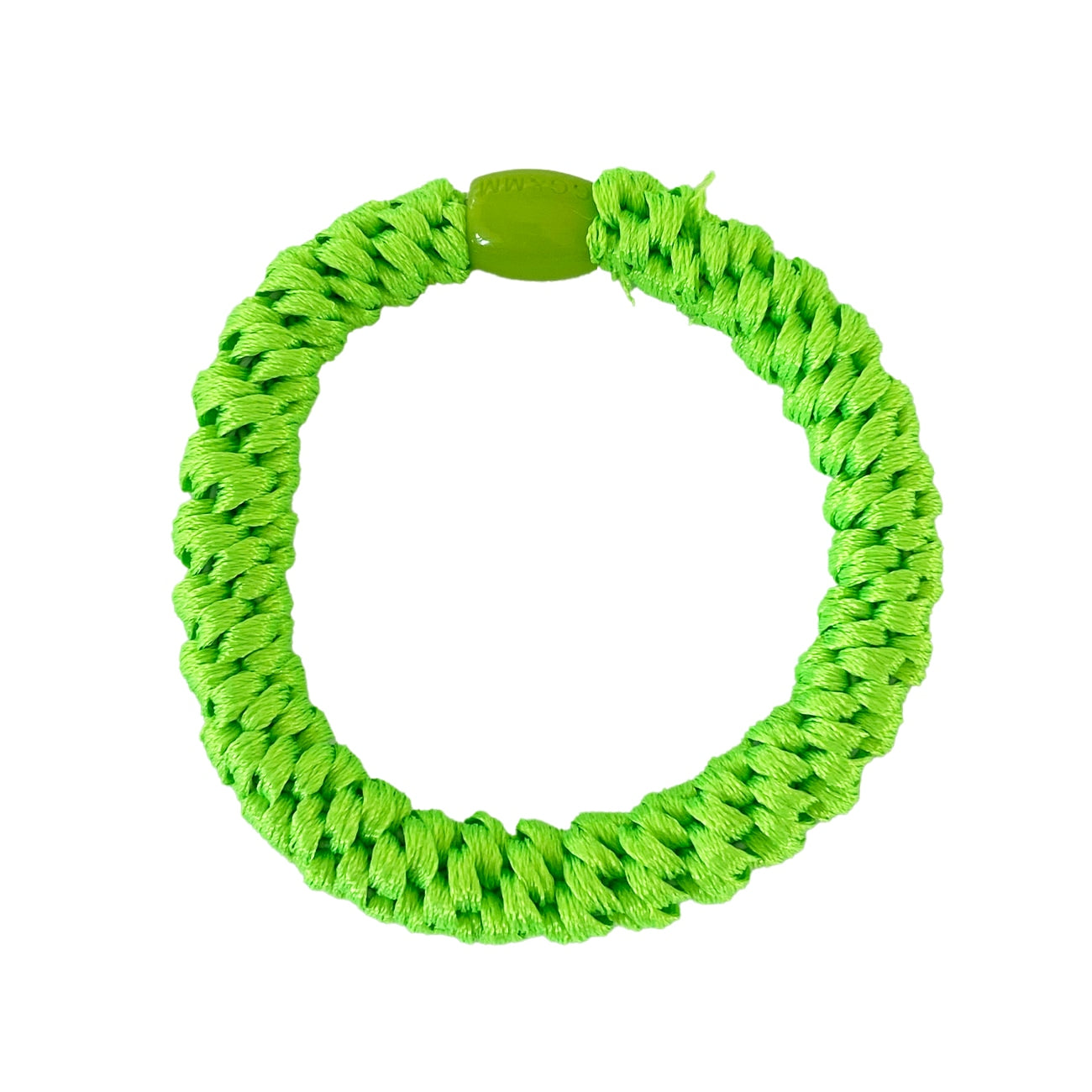 Flettet Hårelastik - Basic Neon Grøn