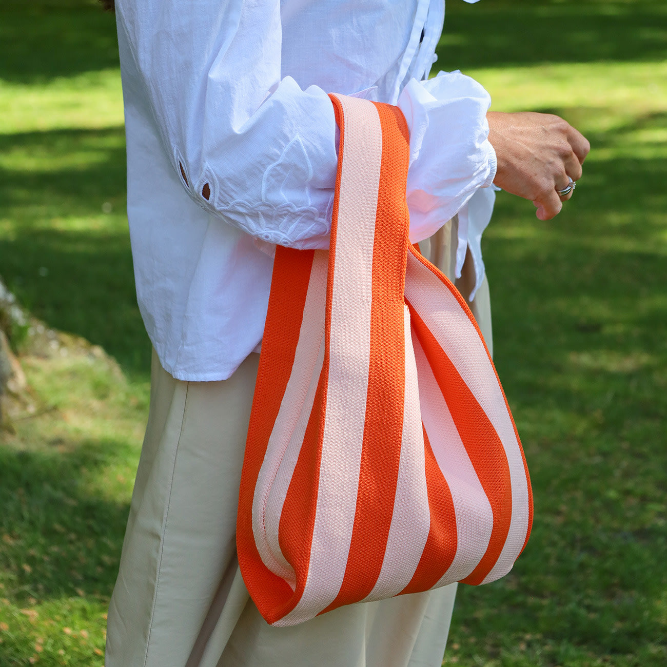 Filippa Net - Orange/Pudder Stribet