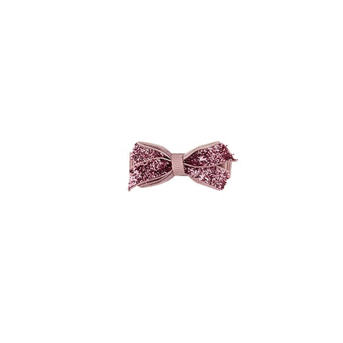 Klassisk Sløjfe - Rosa Glitter - 4,5 cm