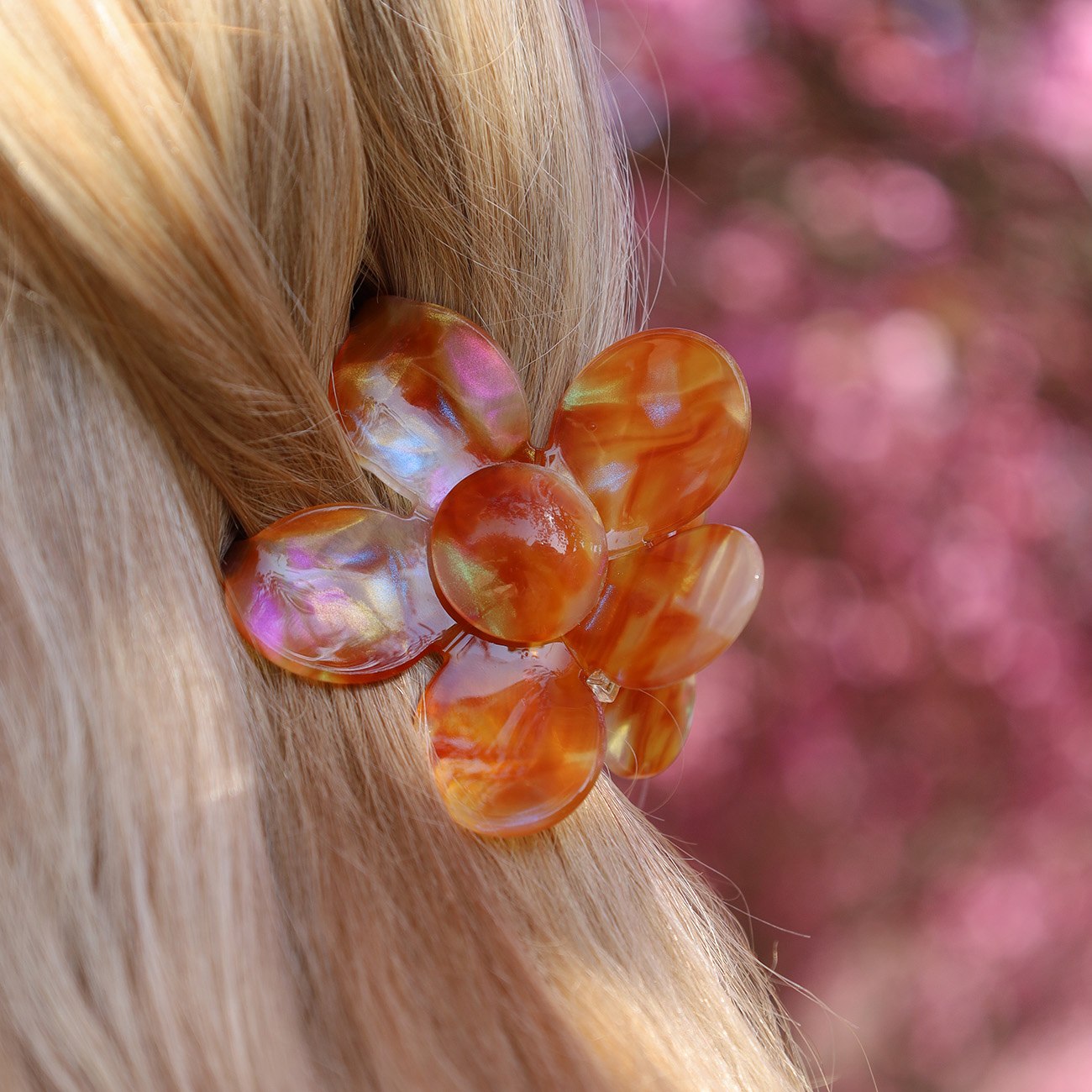 Adeline Hårklemme - Rust/Råhvid