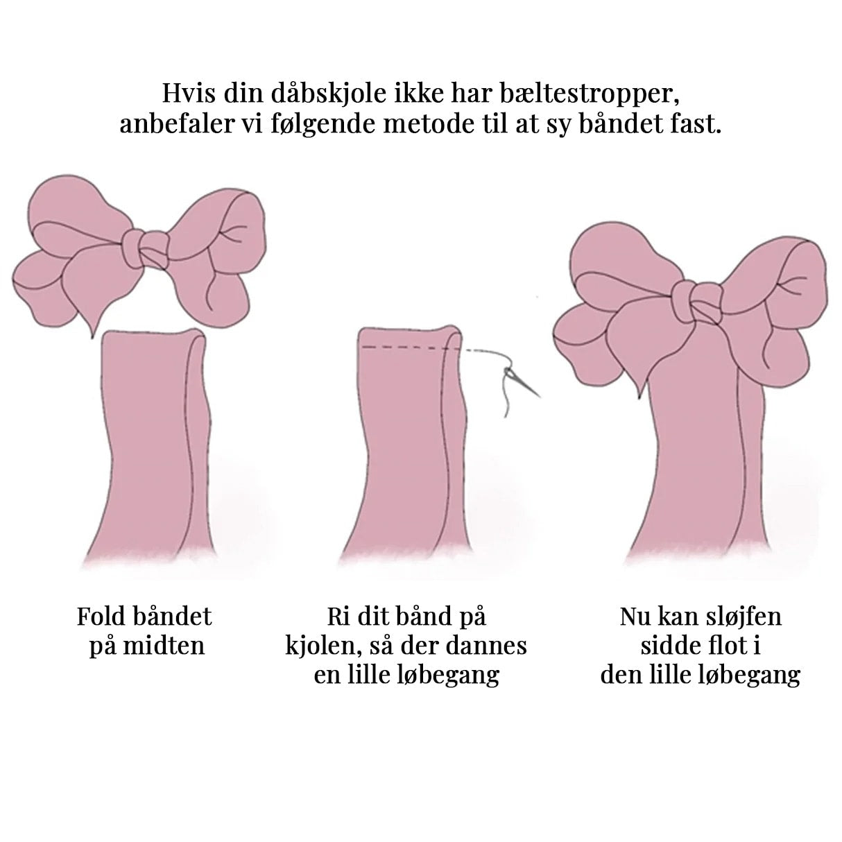 Dåbsbånd m. Sløjfe Satin - Moss