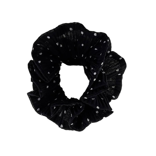 Kaisa Scrunchie - Sort/Hvid Prikker