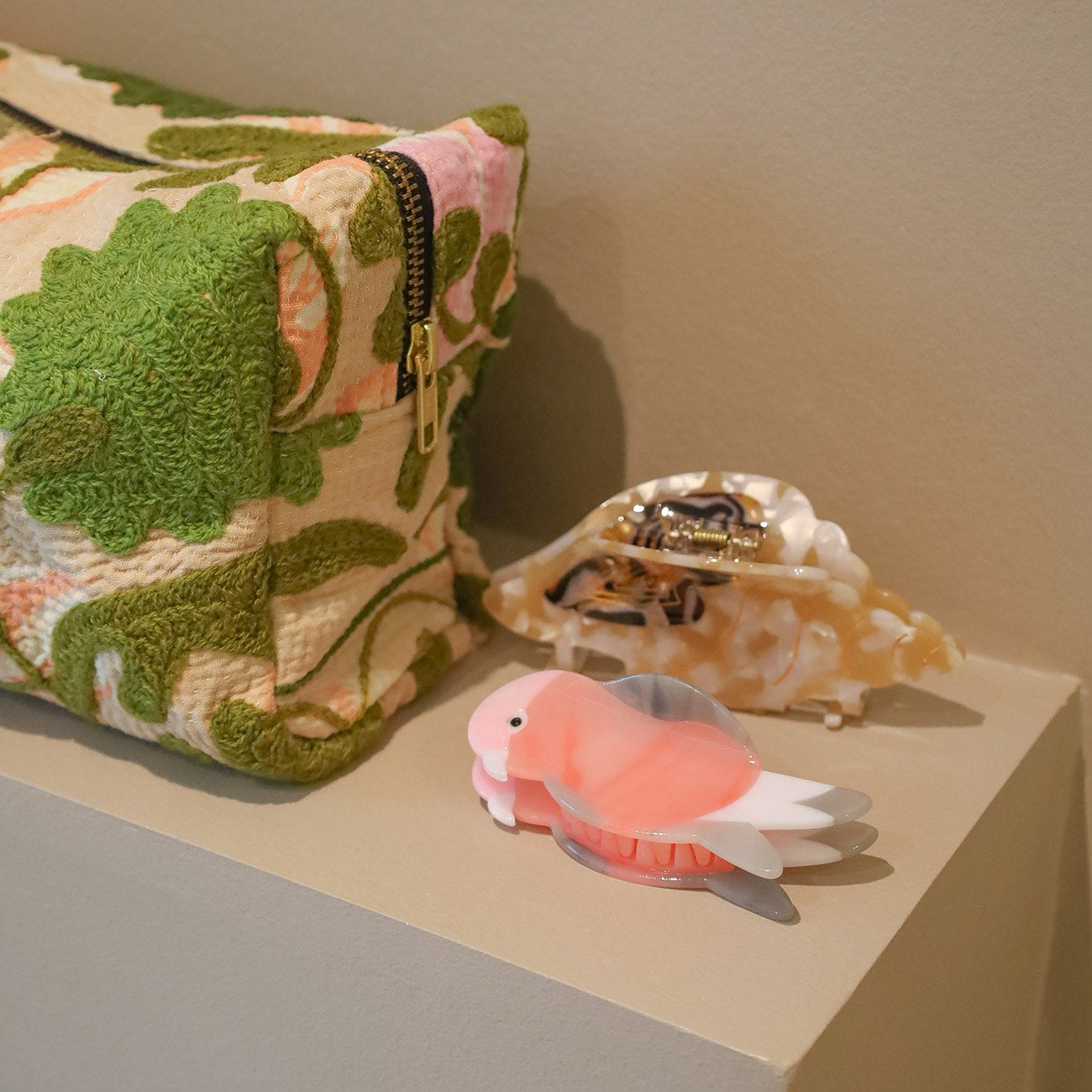 Rødhals Fugl Hårklemme - Rosa