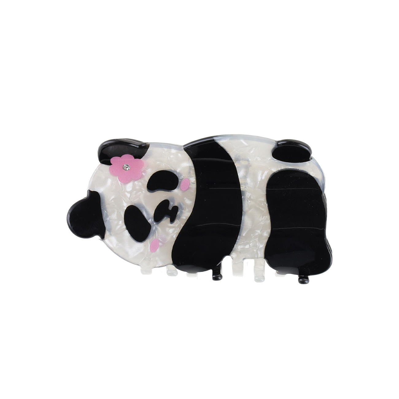 Panda Hårklemme - Sort/Transparent