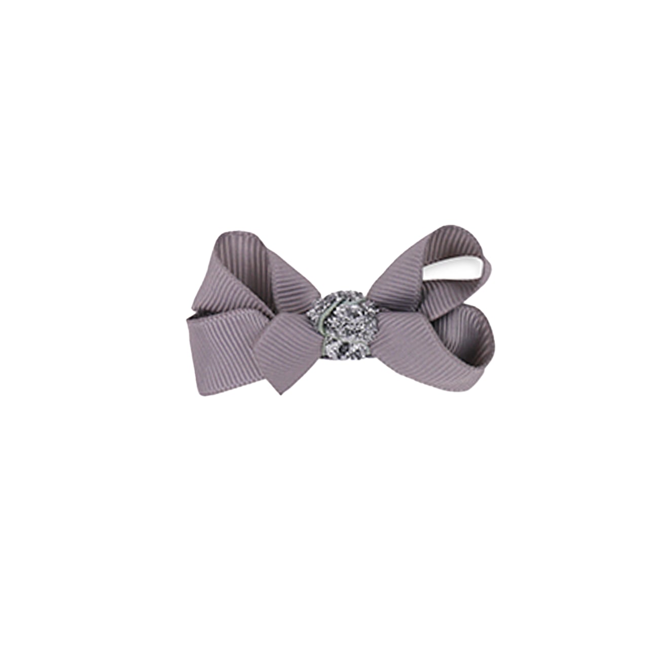 Klassisk Sløjfe - Grå/Sølv Glitter - 6 cm