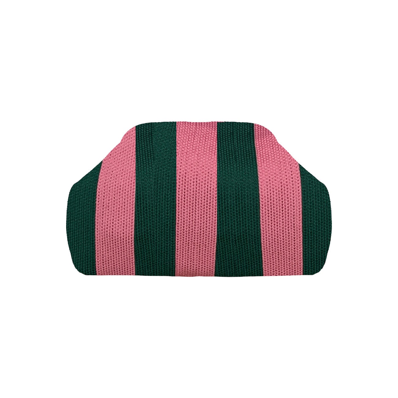 Alba Clutch - Flaskegrøn/Rosa Stribet