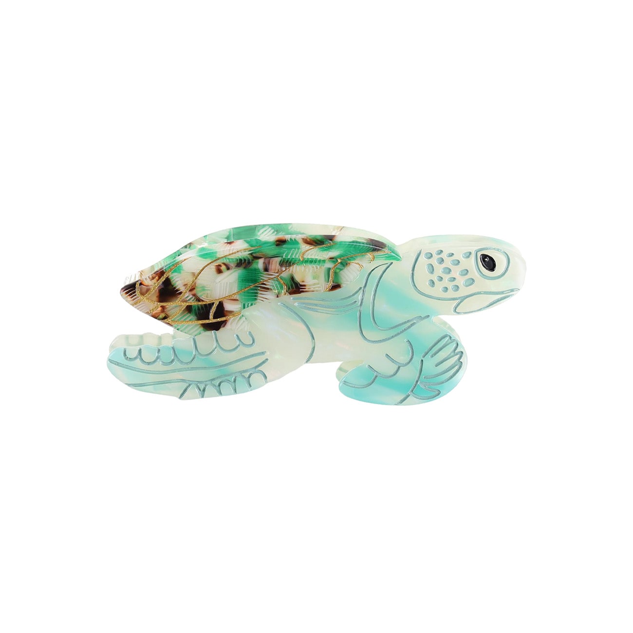 Skildpadde Hårklemme - Turkis/Grøn (FORUDBESTILLING)