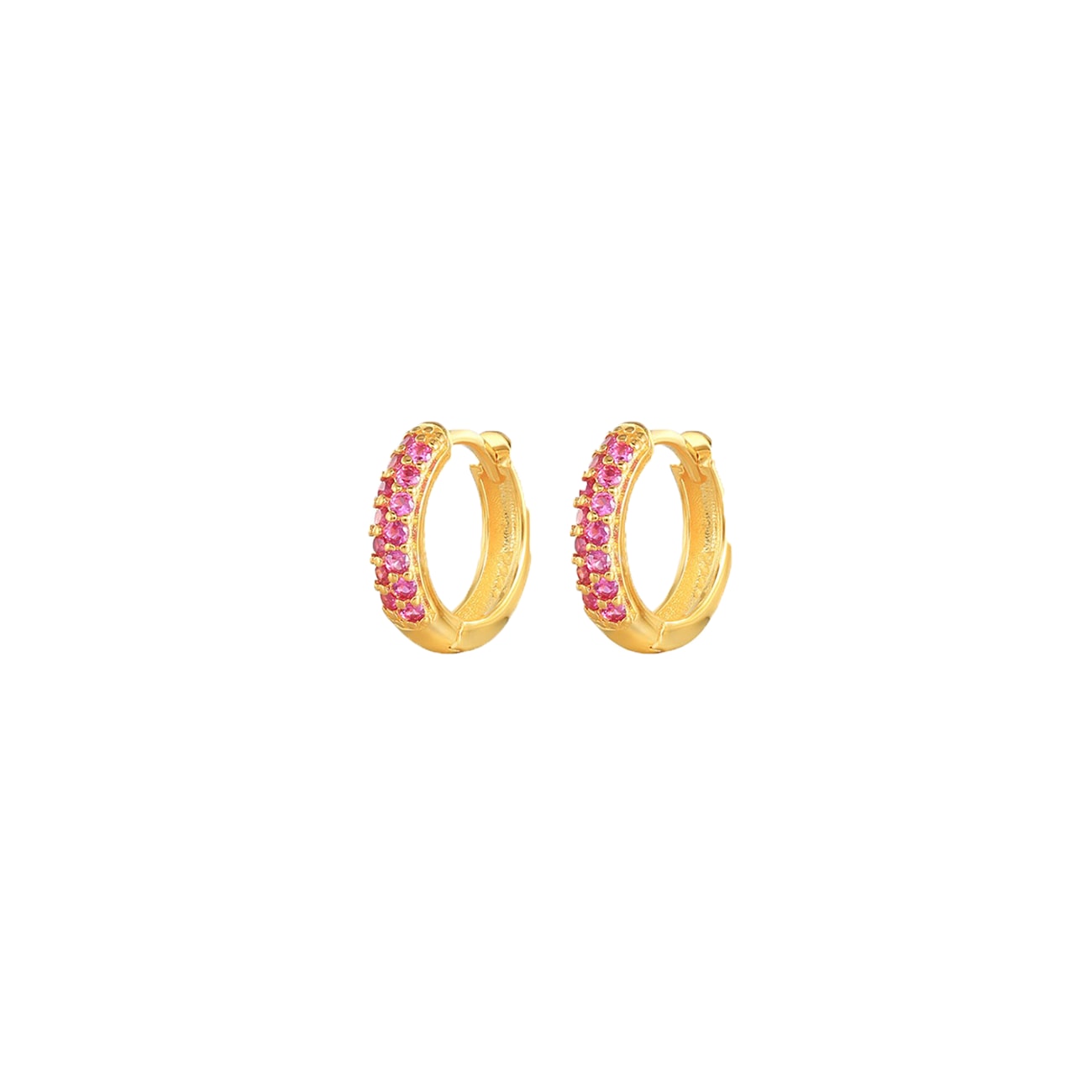 Elise Øreringe - Pink - 925S Forgyldt