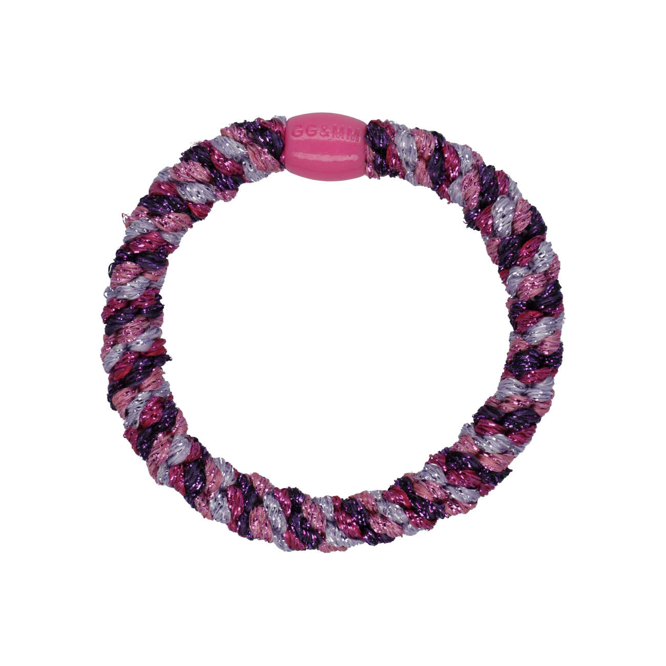 Flettet Hårelastik - Multi Pink/Purple glitter