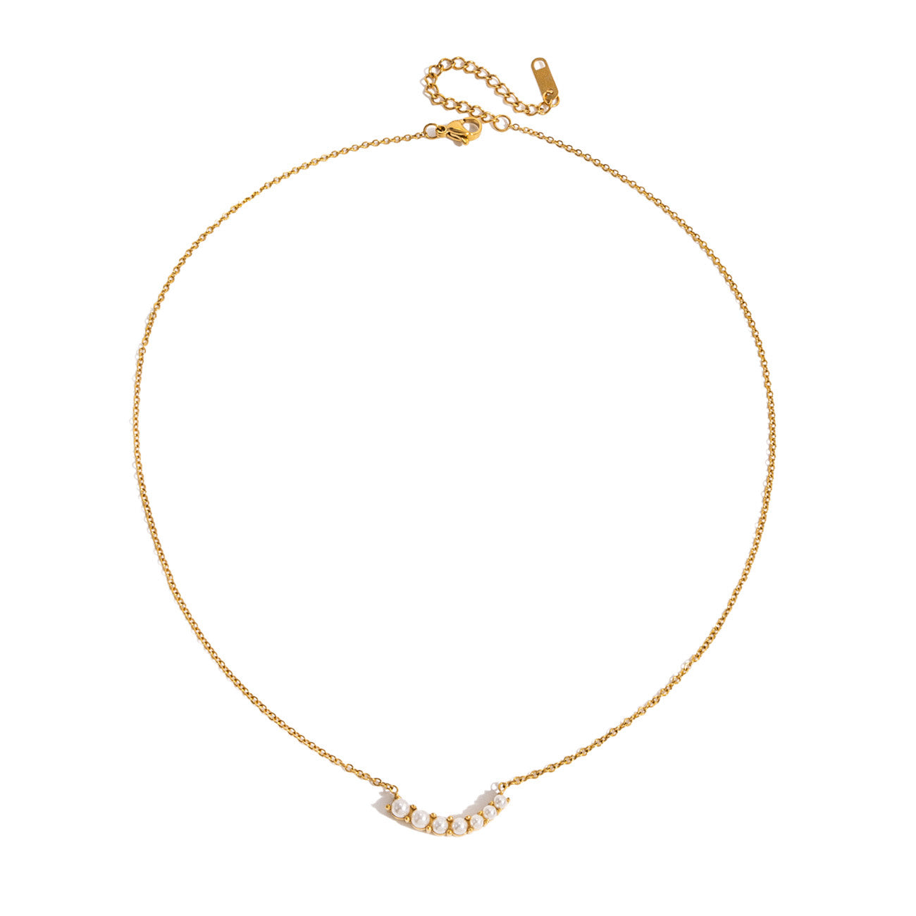 Jade Halskæde - Forgyldt