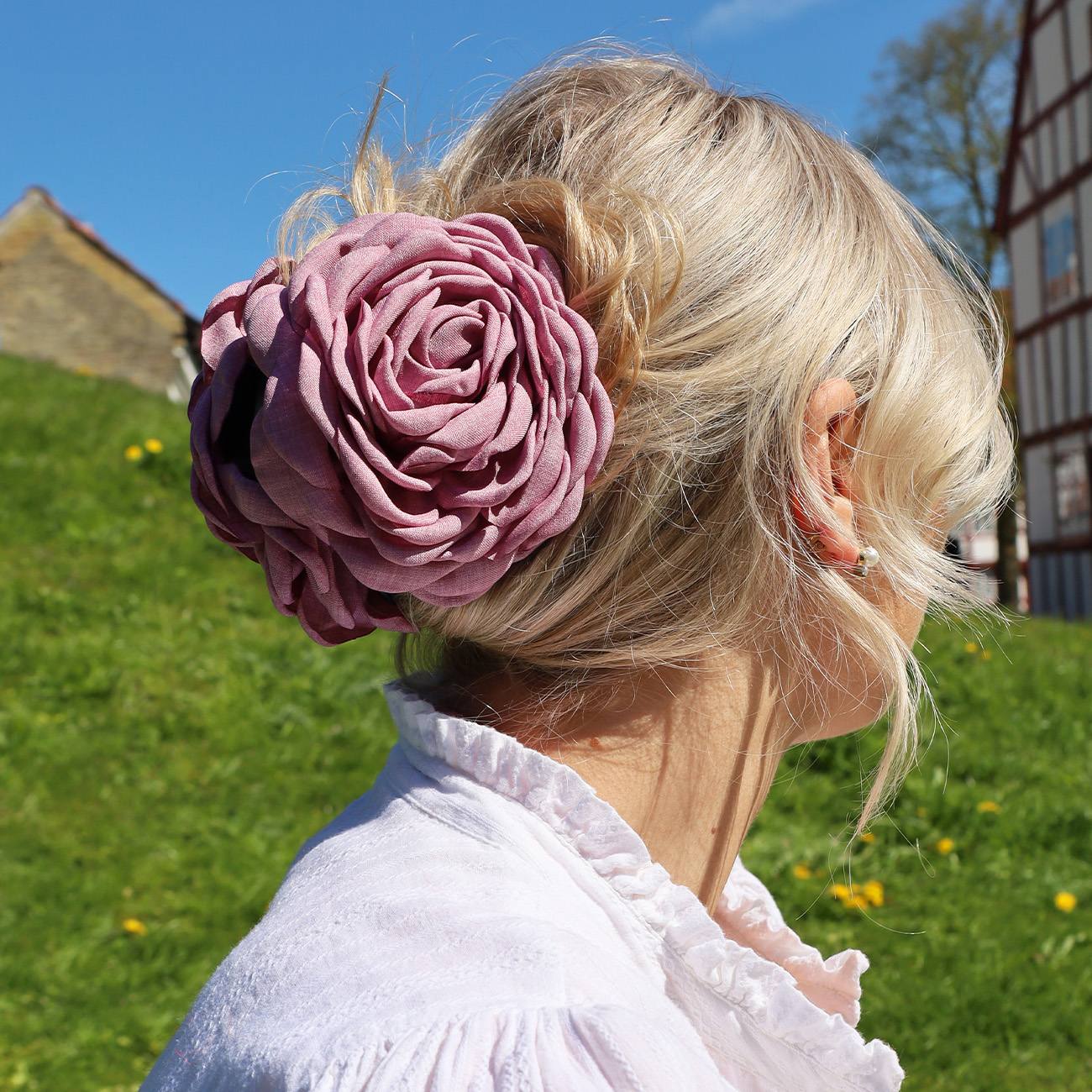 Daisy Hårklemme - Stor - Gammelrosa