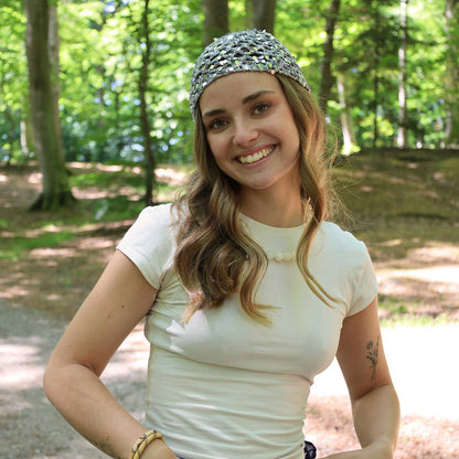 Fiona Hæklet Skull Hat - Grå