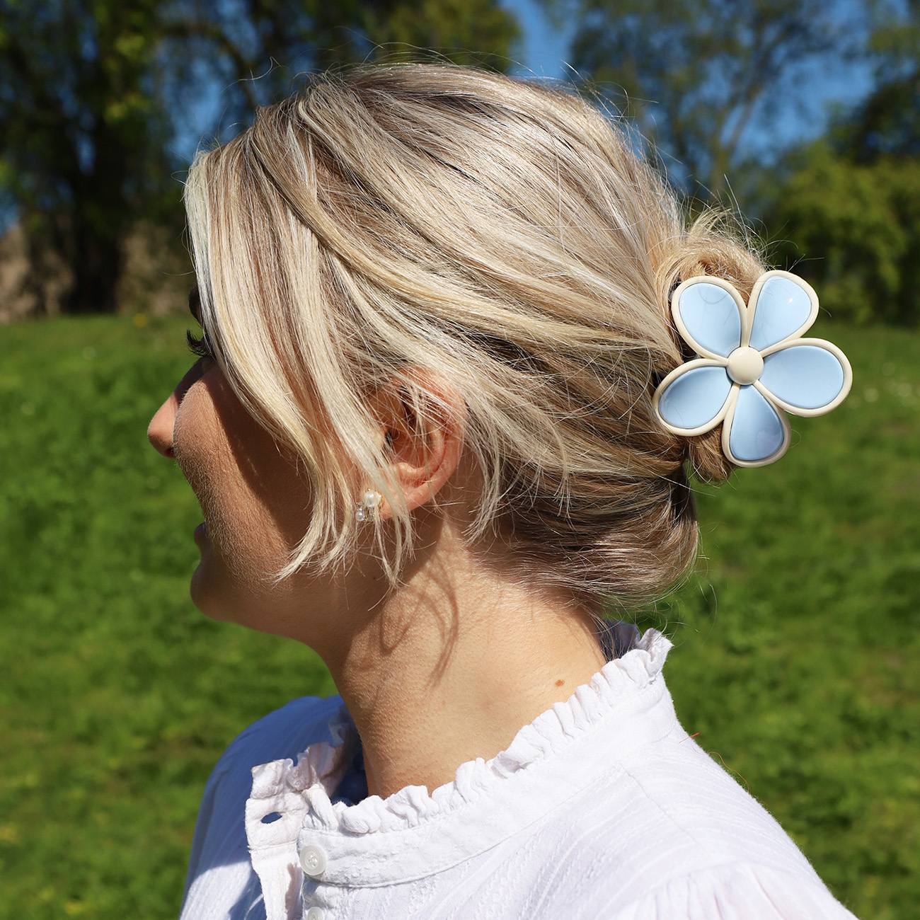 Flora Hårklemme - Lyseblå