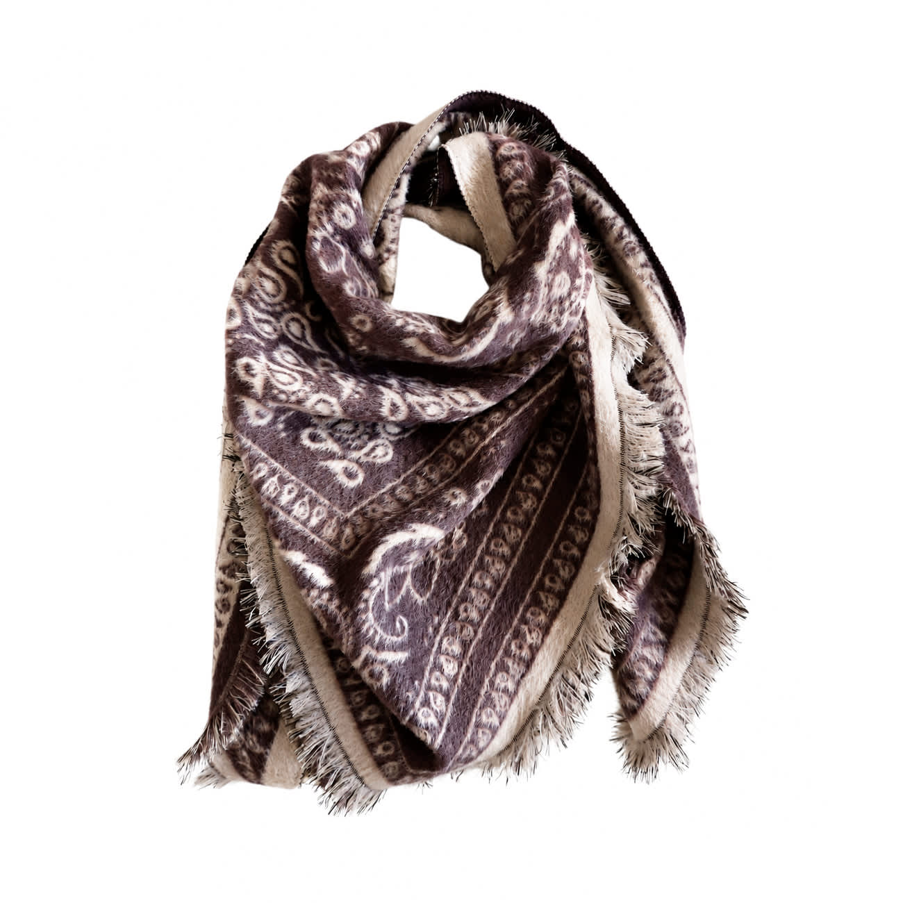 Margot Tørklæde - Paisley Beige/Nougat (FORUDBESTILLING)