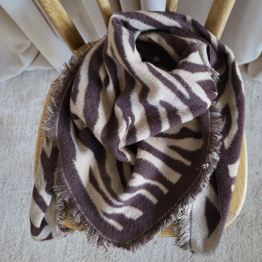 Margot Tørklæde - Zebra Beige/Nougat (FORUDBESTILLING)
