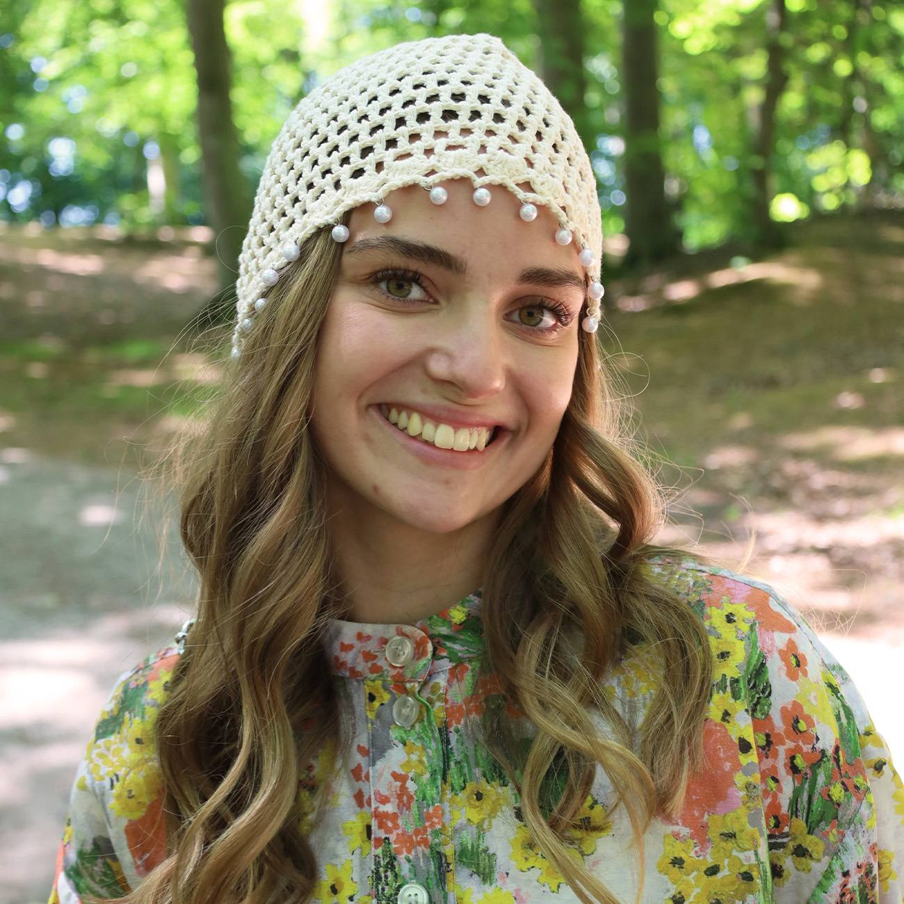 Zola Hæklet Skull Hat - Creme
