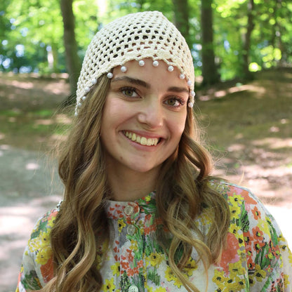Zola Hæklet Skull Hat - Creme