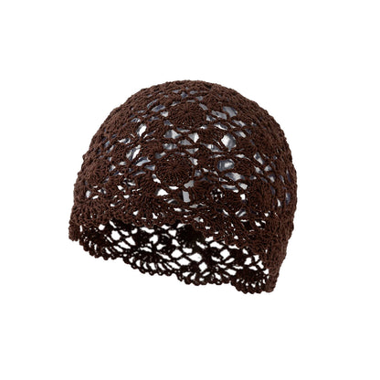 Elara Hæklet Skull Hat - Mørkebrun