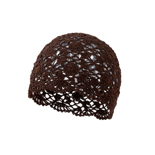Elara Hæklet Skull Hat - Mørkebrun (FORUDBESTILLING)