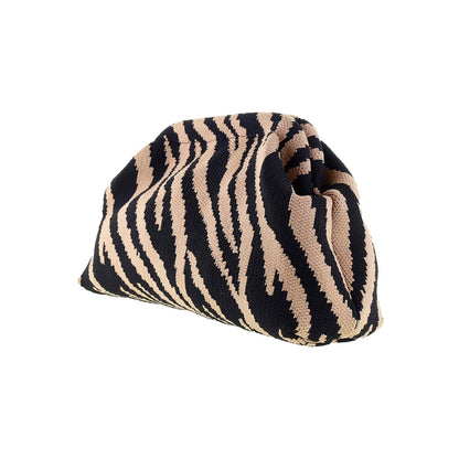 Alba Clutch - Beige/Sort Zebra