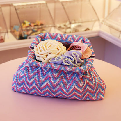 Alba Zig Zag Clutch - Rosa/Blå