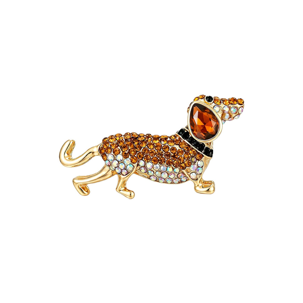 Gravhund Broche - Brun/Forgyldt (FORUDBESTILLING)