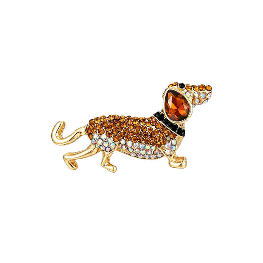 Gravhund Broche - Brun/Forgyldt (FORUDBESTILLING)