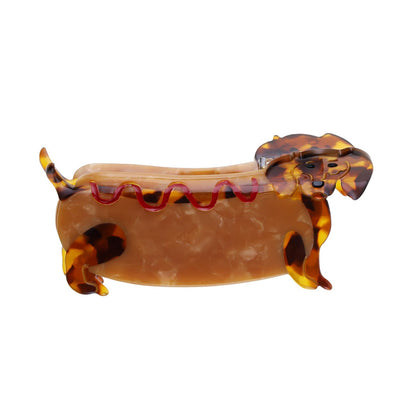 Hotdog Gravhund Hårklemme - Beige