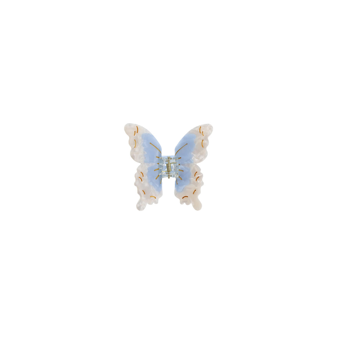 Mini Papilio Sommerfugl Hårklemme - Lyseblå/Hvid