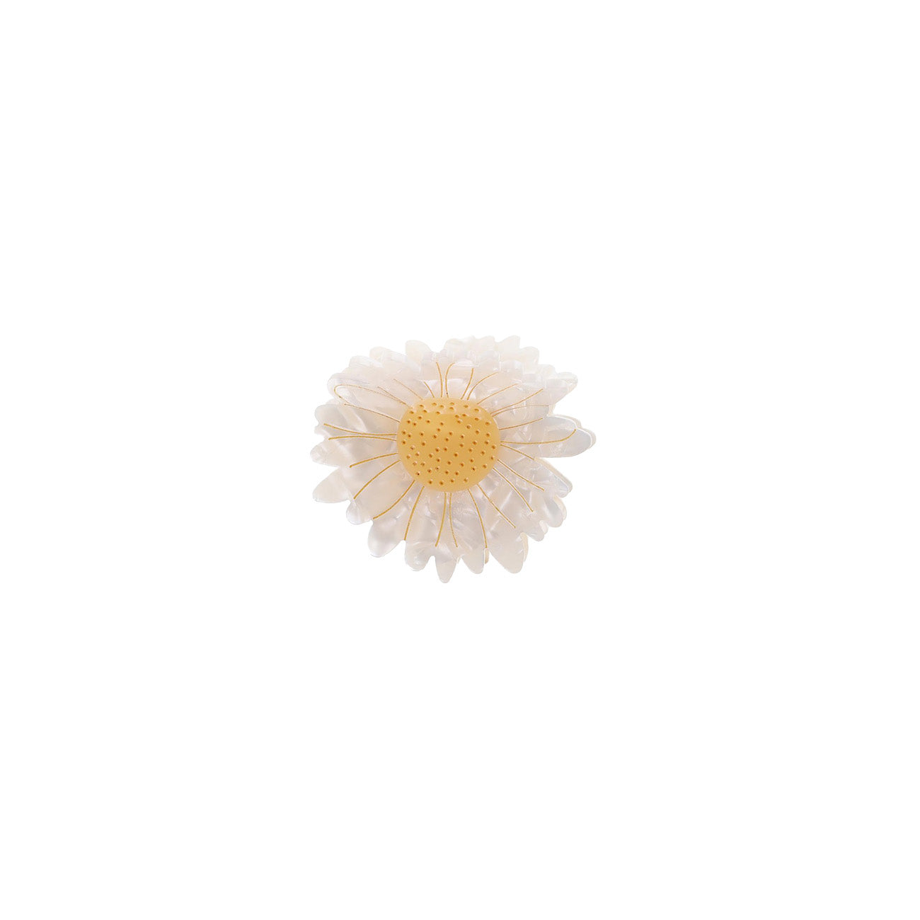 Mini Marguerit Hårklemme - Råhvid/Gul (FORUDBESTILLING)
