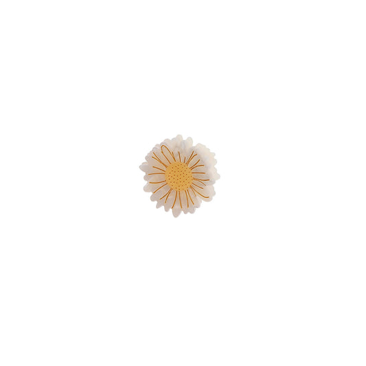 Mini Marguerit Hårklemme - Råhvid/Gul