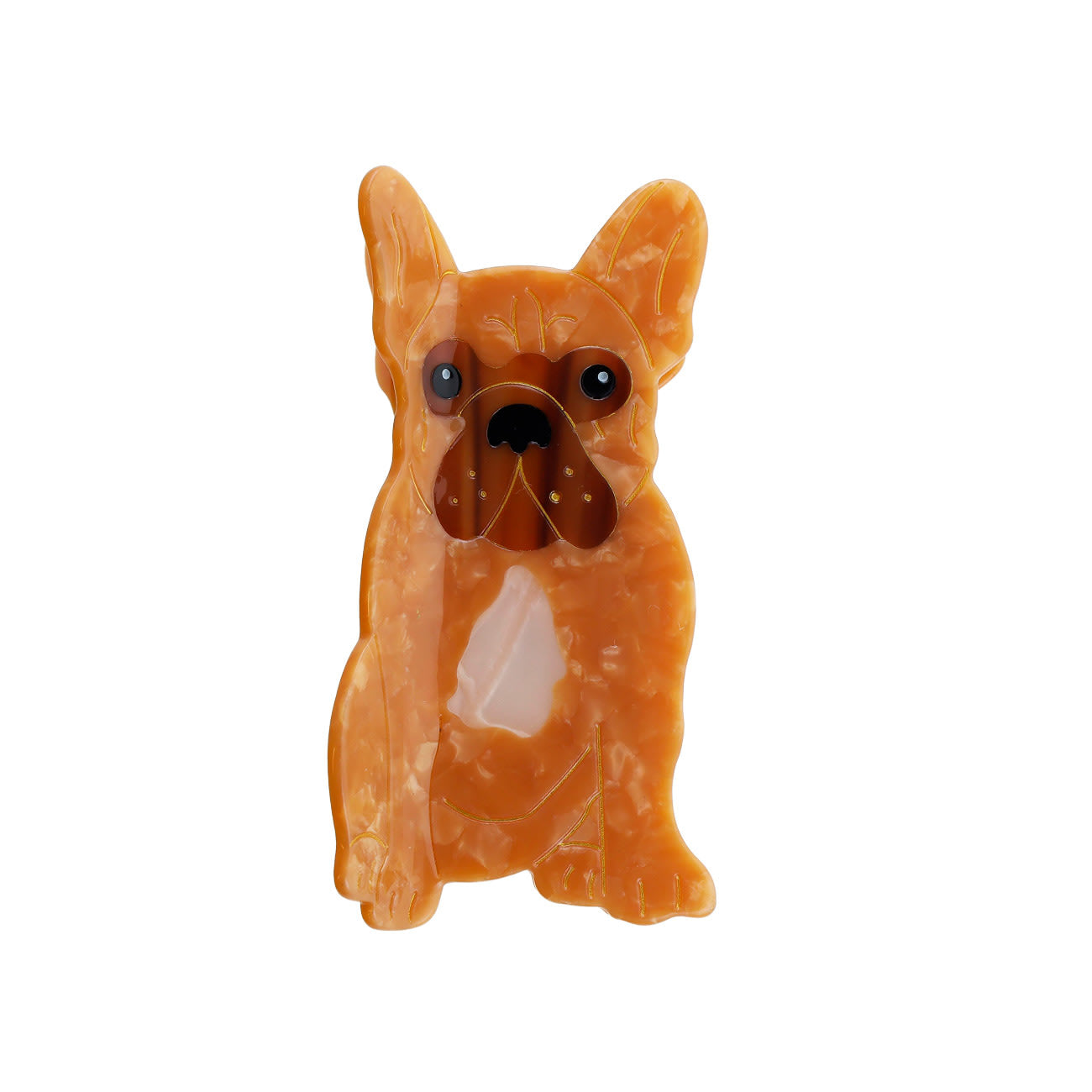 Fransk Bulldog Hårklemme - Brun (FORUDBESTILLING)