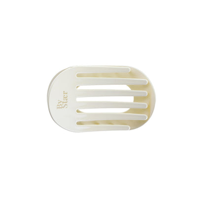 Eva Hårklemme - Mellem - Creme/Sort Prikker