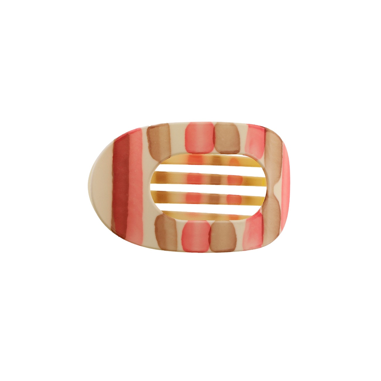 Eva Hårklemme - Mellem - Strib Pink/Brun