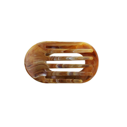 Eva Hårklemme - Mellem - Marmor Nougat/Hvid