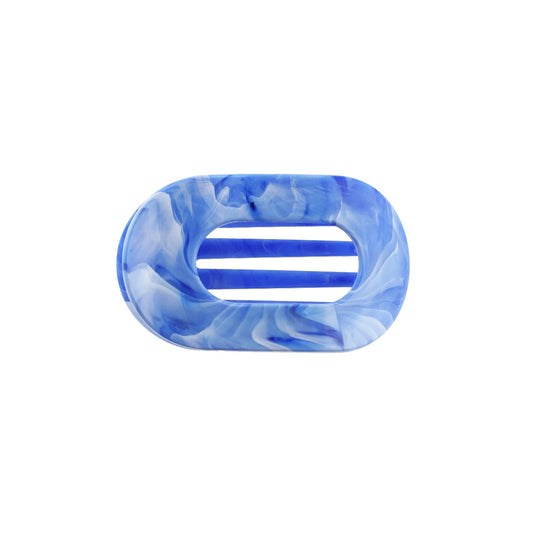 Eva Hårklemme - Mellem - Marmor Havblå/Hvid